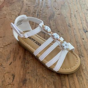 Soda Infant White Flower Accent Sandals